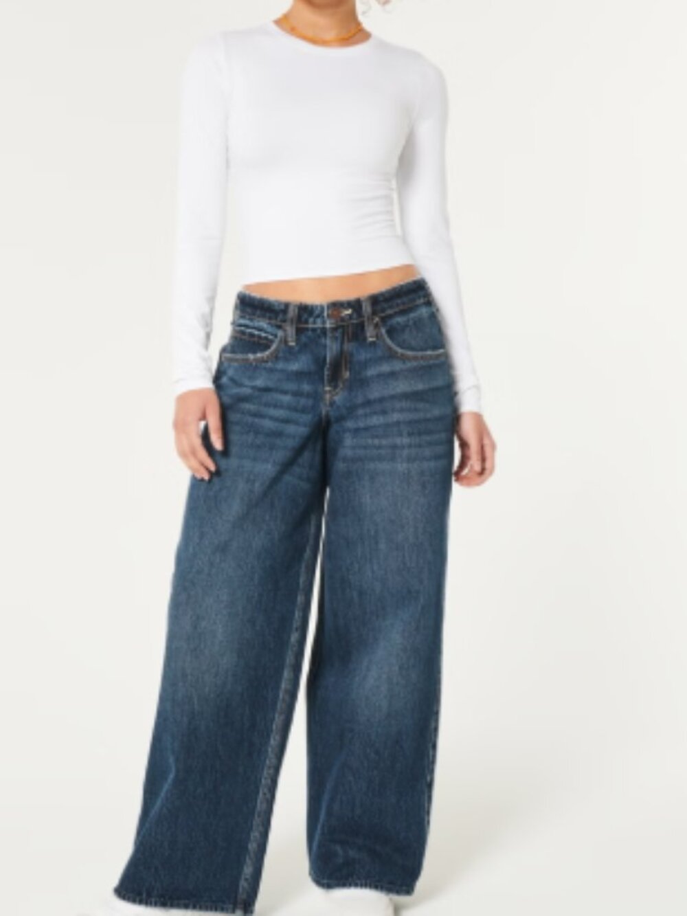Hollister Women’s 28R Size 6 Low Rise Baggy Jeans Blue Denim NWT Baggy Fit